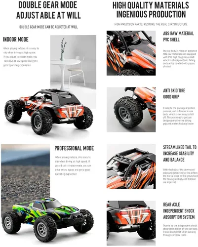 Miniatura 3 de Coche de control remoto RC, 12.4 mi/h de alta velocidad RC Offroad Race Car, 2.4Ghz 1:32 RC Mini eléctrico Drift Off-Road Modelo de vehículo