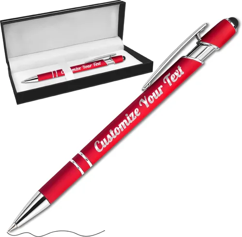 Miniatura 46 de Hasta 500 bolígrafos personalizados a granel con lápiz capacitivo, grabado, juego de bolígrafos con tu nombre, texto para mujeres de negocios