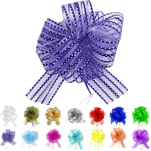 Miniatura 18 de Allgala - Lazos de 6 pulgadas, diseño de lunares, color morado (12 unidades)