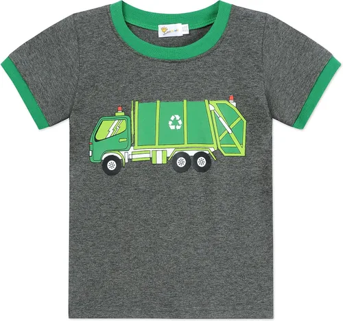 Miniatura 4 de Pijamas para niños pequeños, 100% algodón, ropa de dormir con camión de bomberos, ropa de dormir para bebé, 4 piezas, pijamas de verano para niños