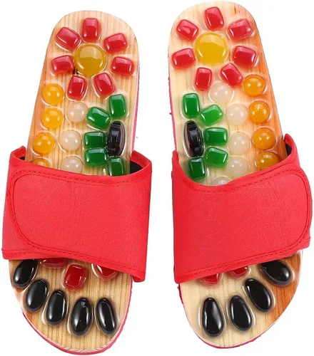ZJchao Pantuflas de pie de adoquines para reflexología y soporte de arco – Sandalias ergonómicas con masajeador de punto de suela para mujer, aptas