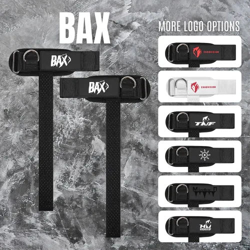 Miniatura 6 de Ekkovision Correas de levantamiento de pesas con anillo en D con puños, soporte de muñeca para hombres, correas de elevación gruesas y cómodas