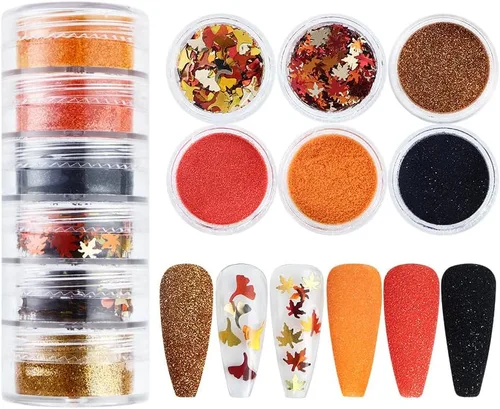 Miniatura 13 de Lentejuelas azules con purpurina para uñas navideñas, 6 rejillas, lentejuelas con purpurina para uñas de invierno, mezcla de copos de nieve