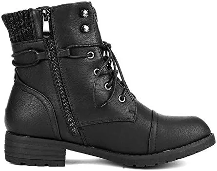 Miniatura 4 de DREAM PAIRS Women's Lace Up Combat boots Ankle Booties
