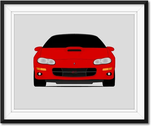 Custom Car Posters Póster hecho a mano compatible con Chevy Camaro SS (1998-2002) de 4ª generación, decoración de pared, impresión metálica de 8 x