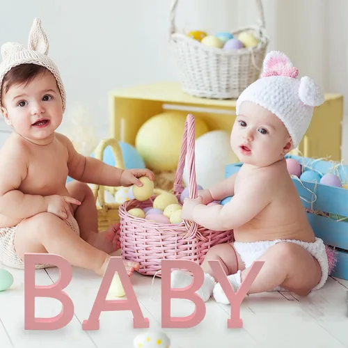 Miniatura 6 de Decoraciones de mesa de baby shower, 4 piezas separadas de madera para bebé, bloques de letras de madera, centros de mesa rosados, para decoración