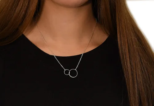 Miniatura 2 de EFYTAL Gifts for Mom from Daughter Sterling Silver or Gold Plated Two Circles Necklace for Women Mother Daughter Gift for Mom Daughter Gifts from