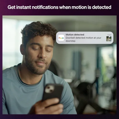 Miniatura 5 de Timbre de video Philips Hue Secure con cable, resolución 2K, vista de ángulo amplio, notificaciones, integración con luces Hue, audio bidireccional