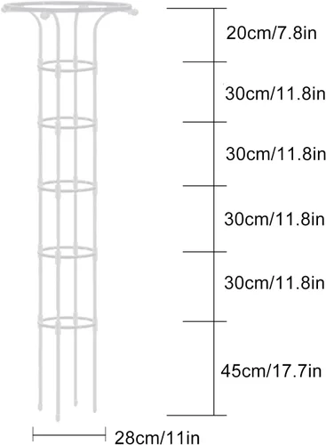 Miniatura 2 de Enrejado de obelisco de jardín para plantas trepadoras, enrejado de exterior e interior para plantas en maceta, paraguas vertical de metal