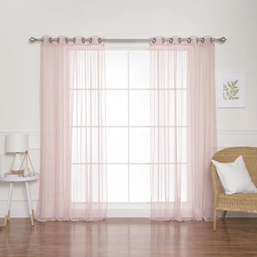 Miniatura 18 de Best Home Fashion juego de cortinas combinadas y mezcladas con estampado marroquí, para oscurecimiento de habitación, 4 unidades, arandelas