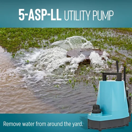 Miniatura 9 de Little Giant 5-ASP-LL Bomba de Utilidad de Aluminio Automática de 115 Voltios, 1/6 HP, 1500 GPH con Interruptor de Diafragma Piggy-back de Bajo