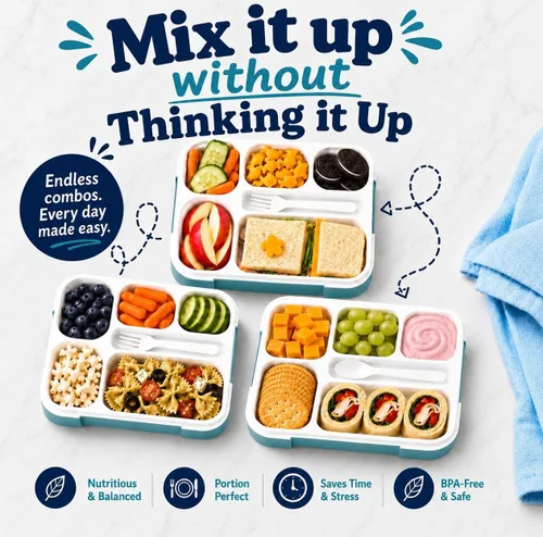 Miniatura 5 de Fiambrera BENTO para niños, fiambrera para mujer, adultos, recipiente para guardar la comida hermético Fiambreras para raciones planificadas
