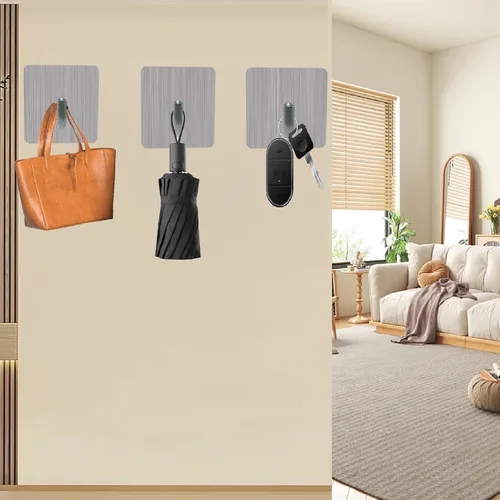 Miniatura 3 de Ganchos autoadhesivos, ganchos de pared de acero inoxidable resistentes, ganchos para toallas para colgar batas, duchas, abrigos y sombreros