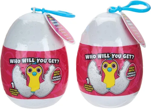 Llavero Hatchimals, clip de mochila paquete de 2, 3.5" (estilos y colores varían) por Wish Factory