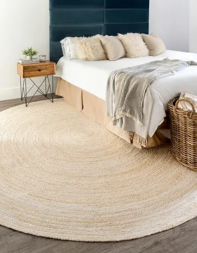 Miniatura 41 de Unique Loom Colección Jute Trenzado - Alfombra de área Dhaka (7' 1" x 10' Rectángulo, Blanco)