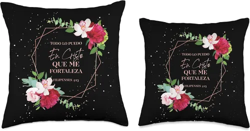 Miniatura 3 de Almohadas Decorativas Decorative Pillow Case Cover Christian Gifts Religious Spanish Gifts Cristianos Español - Almohada de 16 x 16 pulgadas