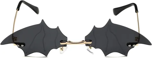 Miniatura 2 de JOVAKIT Lentes de sol con forma de murciélago para niñas y niños de 4 a 16 años, vintage, sin marco, retro, para fiesta de rave, gafas de Halloween