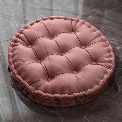 Miniatura 13 de MOJUN Almohada redonda de meditación, almohadas grandes para adultos, almohada redonda gruesa de terciopelo holandés con asa para yoga, sala de Azul