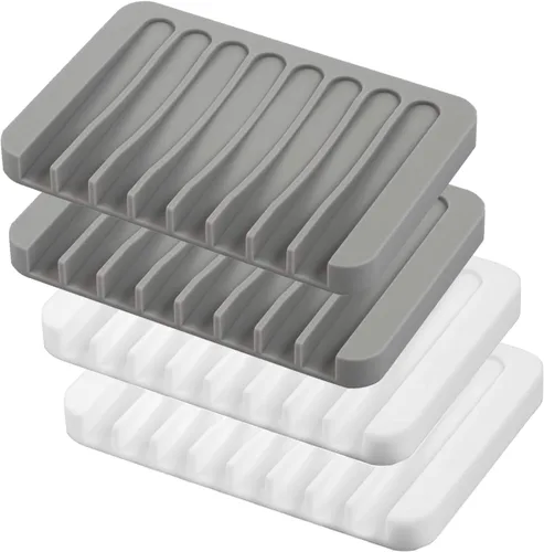 Miniatura 16 de Jaboneras autodrenantes, 3 piezas de silicona para jabón, escurridor de cascada para baño, prolonga la vida del jabón, mantiene las barras de jabón