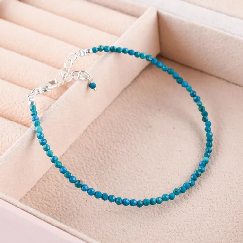 Miniatura 12 de Yanara Stone Bracelets For Women Beads Dainty Gemstones Jewelry for Women Birthstone, Chakra Energy Healing Crystals, Silver Plated Chain 8 inch