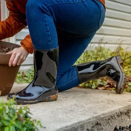 Miniatura 5 de HISEA - Botas impermeables de mujer para la lluvia botas de jardín a media pantorrilla para mujer