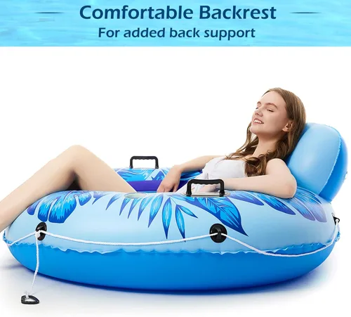 Miniatura 2 de Jasonwell Flotador inflable de tubo de río, flotador de río resistente, flotadores de piscina para lago, tubos de agua de primera calidad