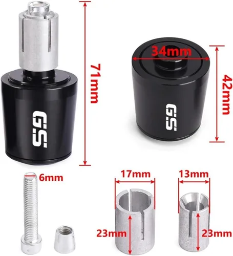 Miniatura 2 de Motorcycle 7/8" 22mm Motorcycle Handlebar Ends Handle Bar Grips Plugs Caps for BMW R 1200 GS LC R1250GS GSA F800GS Adventure F750GS F850GS Handle