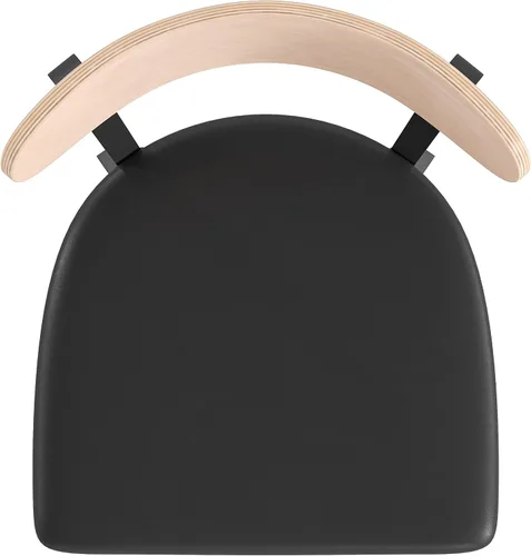 Miniatura 10 de Flash Furniture Wright - Silla de comedor comercial, respaldo de madera con acabado de abedul natural, asiento de vinilo negro, 500 libras