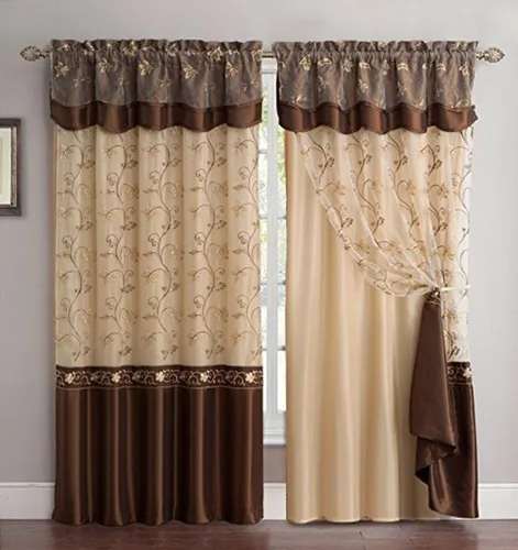 Miniatura 4 de Juego de cortinas bordadas de la colección Fancy, con respaldo y cenefa