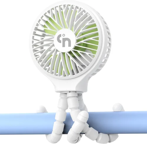 Miniatura 6 de Ventilador Portátil para Cochecito, Operado por USB o Batería Recargable con 3 Velocidades y Rotación de 360°, Clip de Enfriamiento para Cuna