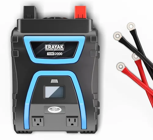 Miniatura 12 de ERAYAK Cargador de coche de 200 W e inversor de corriente con salida de CA de 110 V - Accesorio de coche premium Adaptador de encendedor