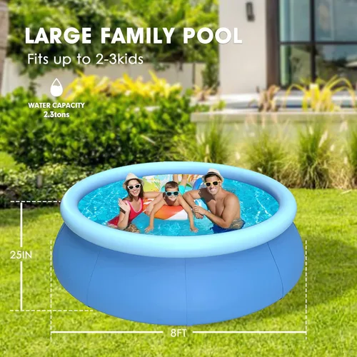 Miniatura 2 de Piscina inflable, piscina para adultos, piscina inflable con anillo superior, piscina inflable, piscinas familiares para patio trasero, piscina