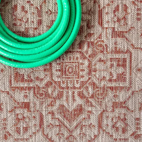 Miniatura 53 de Eyely BMS101D-28 - Alfombra de pasillo con textura de medallón de Santa Mónica Slesi, para interiores y exteriores, estilo costero, bohemio, Gris