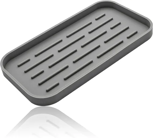 Miniatura 14 de Bandeja organizadora de silicona, soporte de jabón y esponja para fregadero de cocina, baño, bandeja de almacenamiento para cepillo de platos