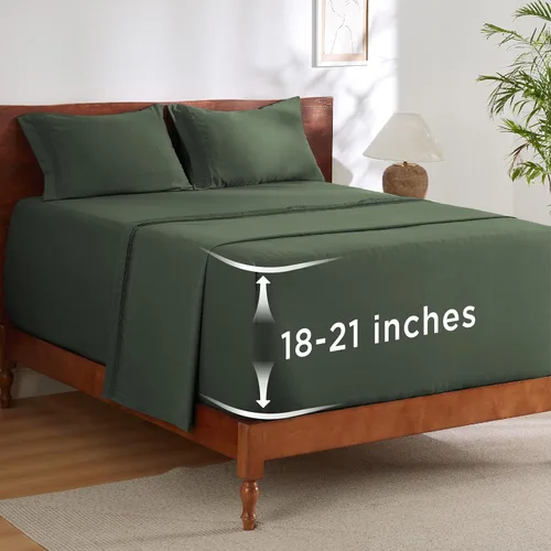 Miniatura 44 de Bedsure Juego de Sábanas King de Bolsillo Profundo - Se Adapta a Colchones de Hasta 21 Pulgadas de Grosor - 4 Piezas Sábanas de Cama GentleSoft