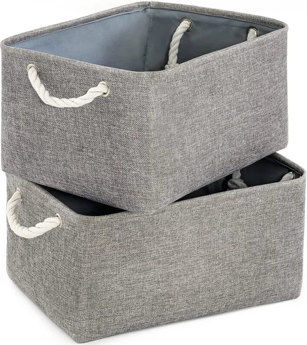Miniatura 92 de TheWarmHome Contenedores de almacenamiento para estantes, tamaño mediano, 3 unidades, 13.8 pulgadas de largo x 9.8 pulgadas de ancho x 6.7 pulgadas