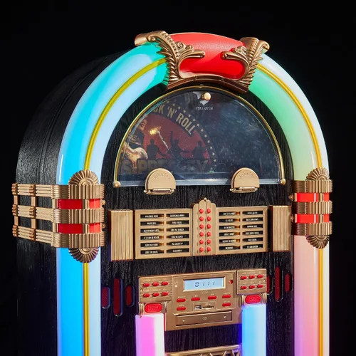 Miniatura 3 de Arkrocket Jukebox reproductor de discos de vinilo de tamaño completo Bluetooth USB SD Reproductor de CD Radio, tocadiscos retro clásico Jukebox