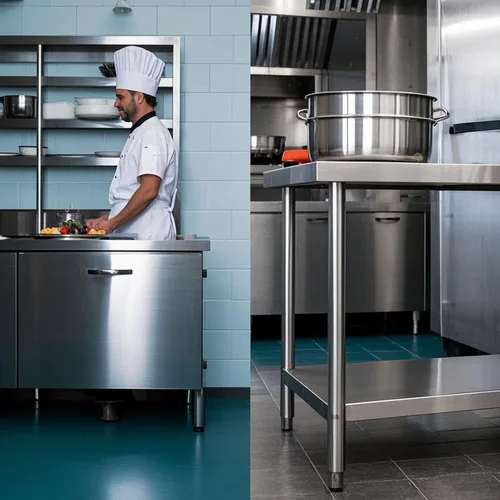Miniatura 7 de NSF - Mesa de acero inoxidable para preparación y trabajo con ruedas de 24 x 12 pulgadas, mesa de cocina comercial de metal con estante inferior
