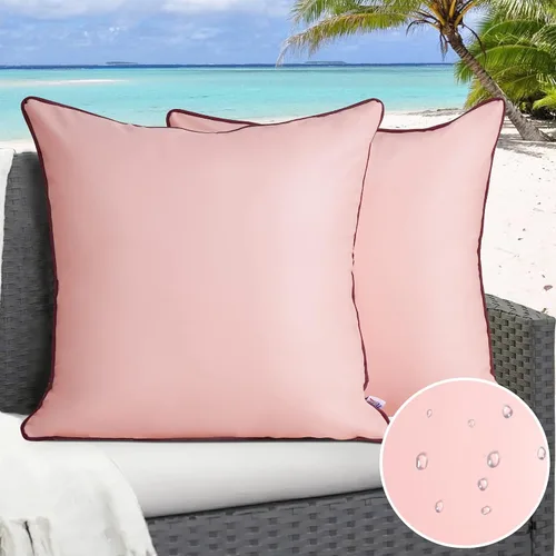 Miniatura 22 de Paquete de 2 fundas de almohada para exteriores de 12 x 20 pulgadas, resistente al agua, de piel de silicona, resistente a los rayos UV, resistente