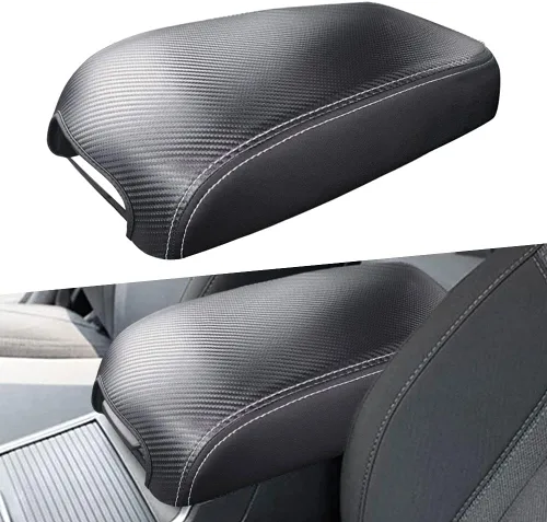 Miniatura 9 de sportuli Funda de cuero antiarañazos para reposabrazos de repuesto para Dodge Charger Chrysler 300 300C 2011-2023 2024 (costuras negras)