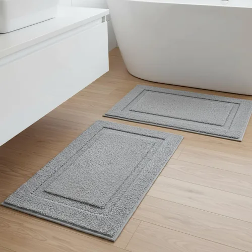 Miniatura 16 de SHACOS Juego de alfombras pequeñas de baño de 2 piezas con tapetes de baño en forma de U, tapetes de inodoro de 16x24 + 20x24 pulgadas, tapetes