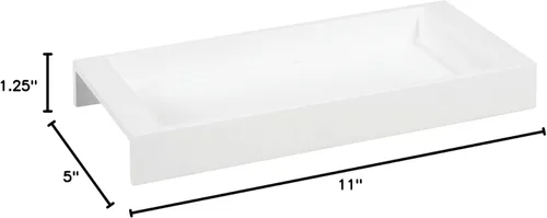 Miniatura 10 de mDesign Bandeja pequeña de madera, 5 "x 11" x 1.23" de alto, blanco
