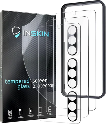 Miniatura 9 de Inskin Protector de pantalla de vidrio templado para Samsung Galaxy S23+/S23 Plus (6.6 pulgadas, 2023), paquete de 3+3 con protector de lente