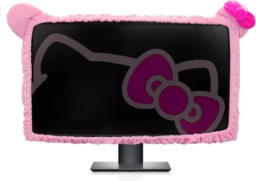Funda protectora para monitor de computadora de 23 a 34 pulgadas con diseño de orejas de gato, bonita cubierta antipolvo para monitor con diseño