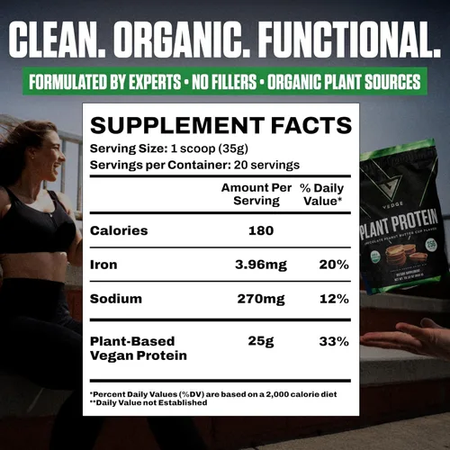 Miniatura 3 de VEDGE Polvo de Proteína Vegana - Polvo de Proteína Vegetal con Guisante, Calabaza y Girasol - Orgánico USDA, Aminoácidos, Sin Lácteos, Sin Gluten