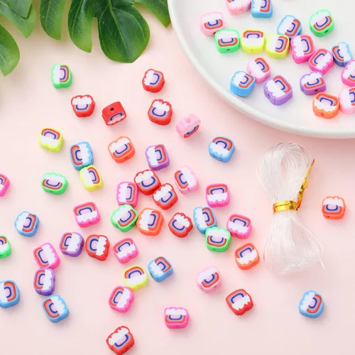 Miniatura 36 de 100 piezas de cuentas espaciadoras de arcilla polimérica de animales para joyería de mujer, pulseras, collares, aretes, accesorios de bricolaje
