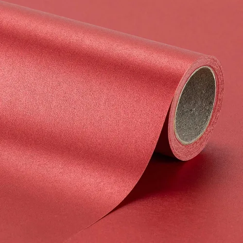 Garbendy - Papel de envoltura perlado color rojo castaño, 17 pulgadas x 33 pies, color sólido, perfecto para bodas, cumpleaños, Navidad, baby