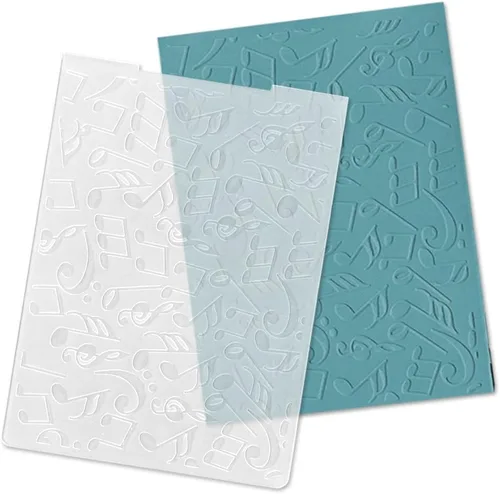 Notas musicales Carpetas de grabado de plástico para hacer tarjetas, fondo, álbum de recortes, plantilla de plástico, álbum de fotos, papel de
