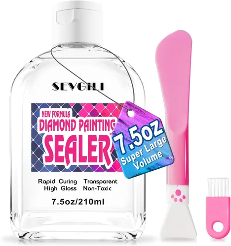Miniatura 7 de Kit de Sellador de Pintura de Diamante Sevgili 240ML con Pinceles, Sellador y Pegamento para Rompecabezas, Accesorios y Herramientas para Pintura