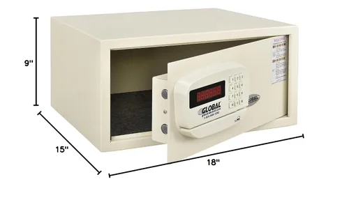 Miniatura 9 de Global Industrial Cerradura electrónica personal segura de hotel con ranura para tarjeta y teclado, capacidad de 1.2 pies cúbicos, con llave